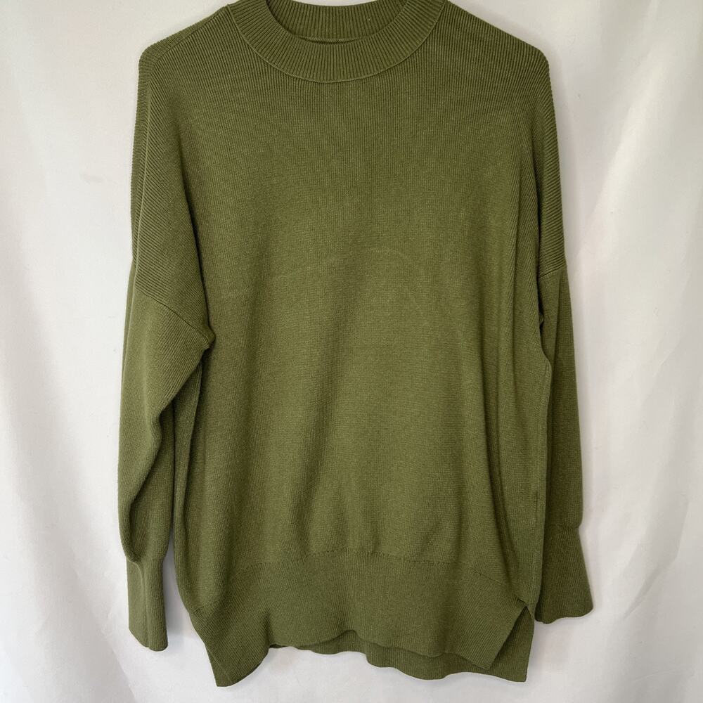 Abercrombie & Fitch Mens Small Olive Green Mock Neck Sweater Oversized